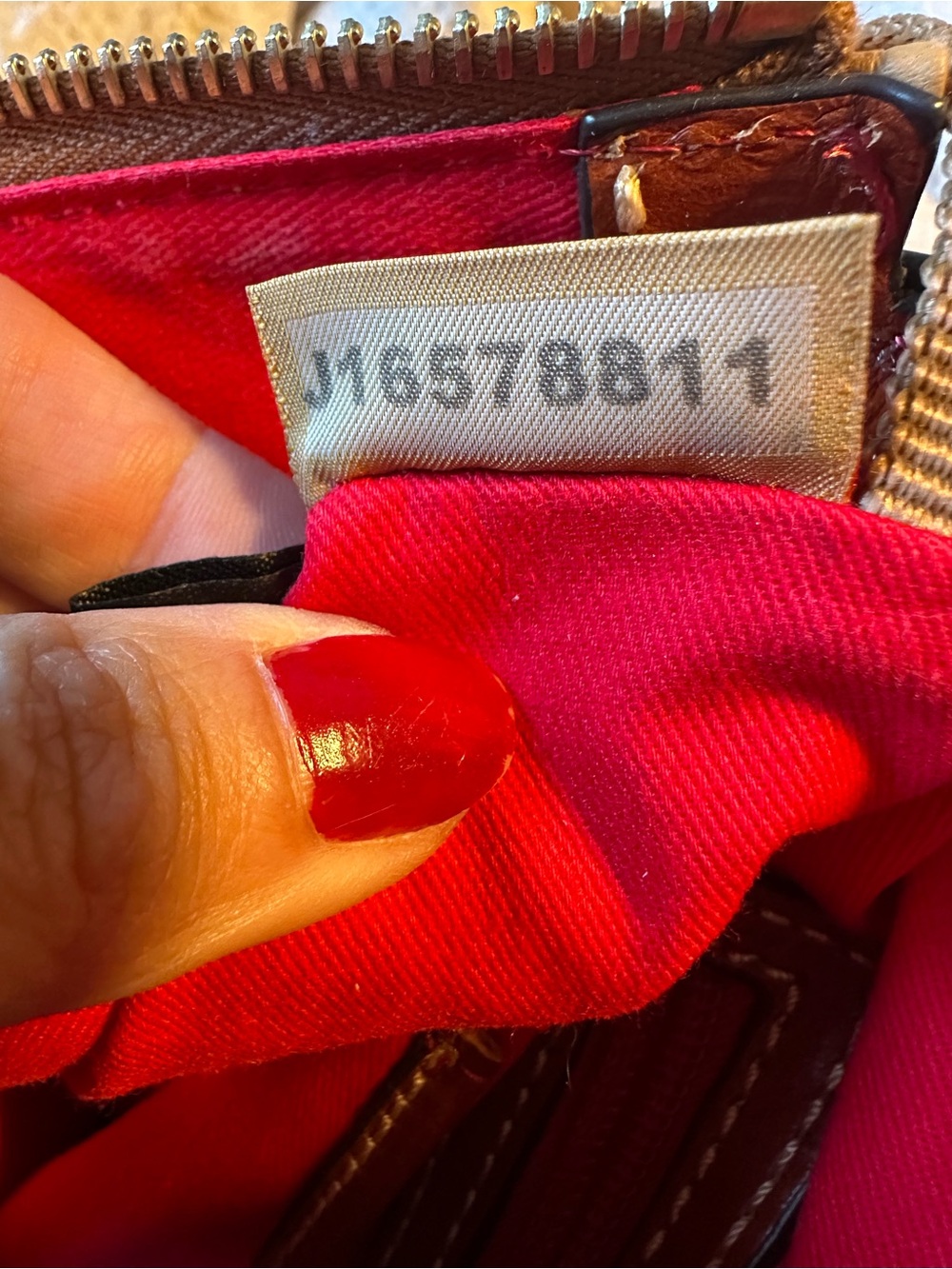 Dooney & Bourke Tan Pebbled Leather Crossbody with Brown Trim - Picture 7 of 7